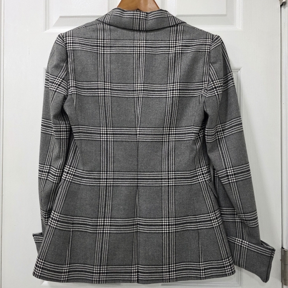 Alice + Olivia Paulene Plaid Wool Blend French Cuff Sparkle Blazer Size 2 - Picture 13 of 17